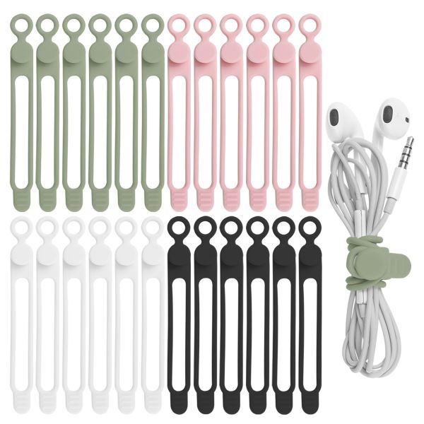 Silicone Cable Management Organizer Multipurpose Elastic Cord Organizer For