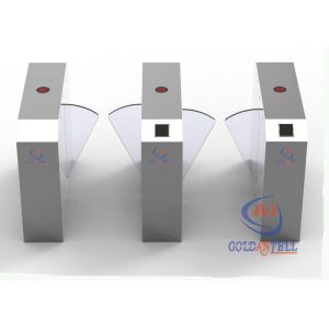 CE Approved Transparent Glass Access Control Flap Turnstile Retractable 110V /