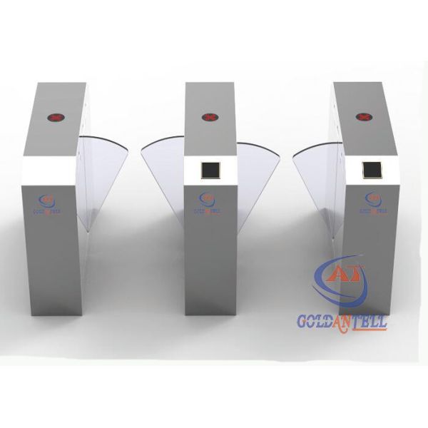 CE Approved Transparent Glass Access Control Flap Turnstile Retractable 110V /