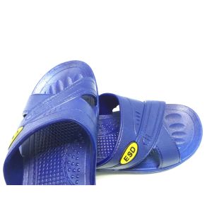 Blue Black White ESD Safe Materials SPU ESD Slipper Cross Type Symbol Embossed