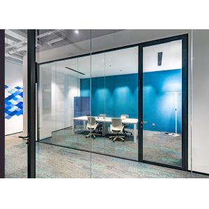 China 25mm single glass partition wall with 40mm vertical profile simple style frameless affordability and functionality profile on sale
