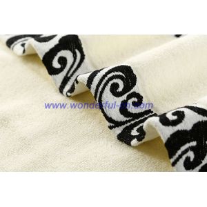 Most absorbent cotton embroidered white bath towels for promotion