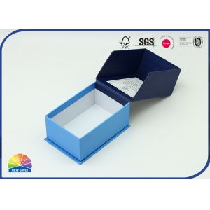 Custom Printed Blue Foil Hot Stamping Hinged Lid Cardboard Box