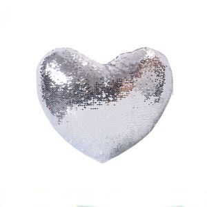 Personalized Heart Shape Sublimation Sequin Pillow Covers Heat Transfer Glitter
