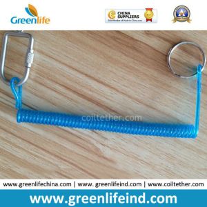 Trasparent Blue Retention Rope W/Rectangle Cabiner&Split Ring