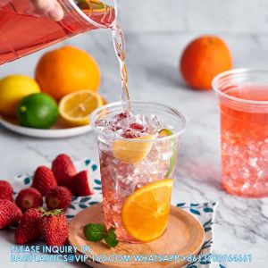 16 Oz Clear Cups With Dome Lids, Disposable Plastic Drinking Cups, 16 Oz Parfait