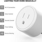 Smart Socket US Wifi Plug with Surge Protector, Voice Control Smart outlet Work