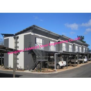 Double Storey Flat Pack Accommodation Block With Modern Look Roof And External