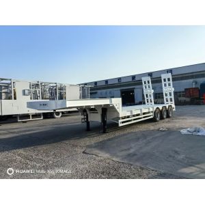 Jost E100 3 Axles Lowboy Semi-Trailer 70t Load Capacity Hydraulic Heavy Duty