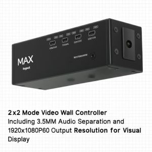Cheap Max Input Resolution 7680x4320 at 60Hz 2x2 Mode Video Wall Controller Including 3.5MM Audio Separation and 1920x1080P60 Output Resolution for Visual for sale