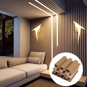 China Factory Indoor Decor PVC Coating Cladding Wall Board WPC Interior Fluted Wall Panel on sale