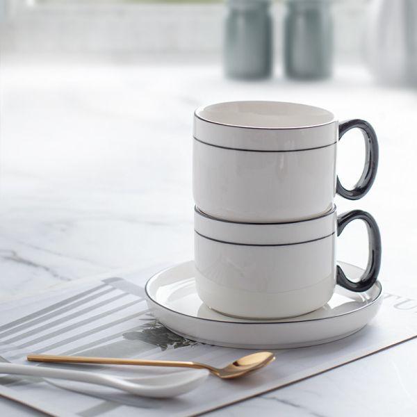 Minimalism Porcelain Cups Saucers Sustainable Drinkware For Afternoon Tea And