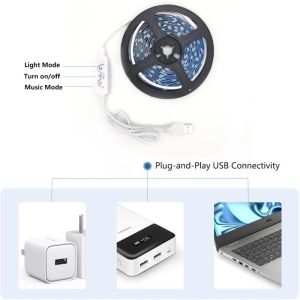 Dc 5v Bluetooth App Rgb Led Controller With Brightness Adjustment And Microphone