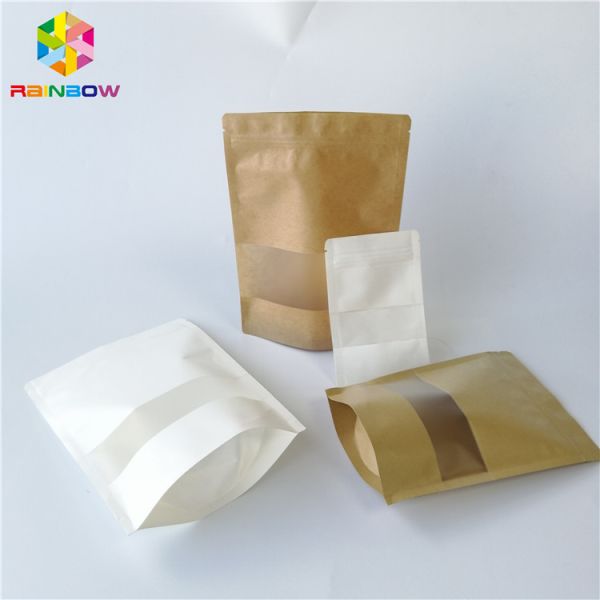 Quality Reusable Lamination Plastic Food Packaging White Brown Paper Customized Printing wholesale