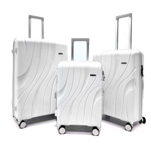 PP Material Lightweight Suitcase with Large Capacity and Aviation Aluminum Pull