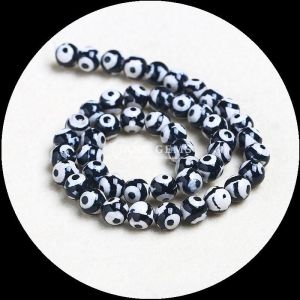 Round Shape Tibatan Agate Beads Loose Bead Strands for DIY Jewelry Making