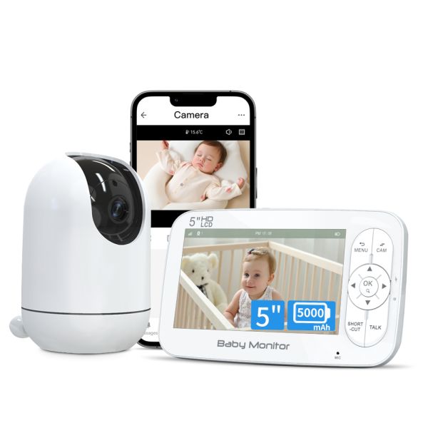 Quality 5 Inch 1080P WiFi Baby Monitor with 5000mAh Battery and Night Vision wholesale