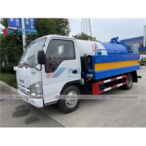 China ISUZU 4x2 5cbm Sewage Vacuum Truck With Q235A Tank on sale