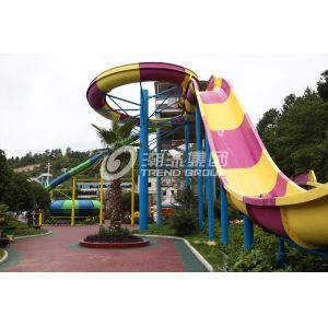 Fiberglass Custom Water Slides / Amusement Park Boomerang Aqua Slide For Giant Water Park
