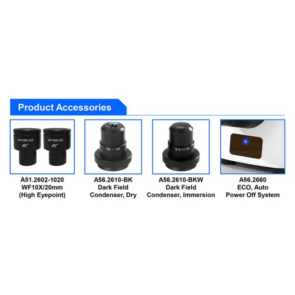 LED 40-1000x Compound Optical Microscope A12.2603 Biological Research Trinocular Lab Microscope