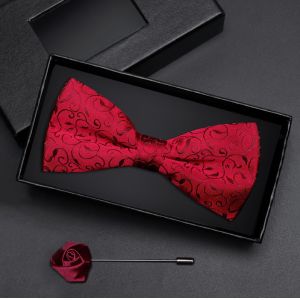Wholesale Red Polyester Solid Color Bowtie Wedding Bow Ties for Men Custom