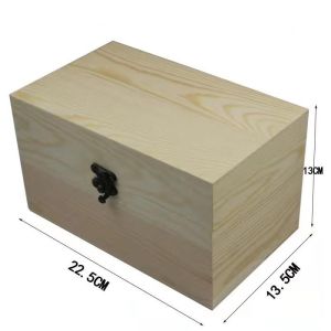 Rectangle Lidded Wooden Box Customizable Small Wooden Storage Chest