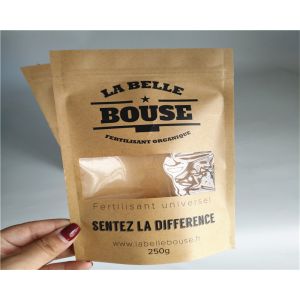 Front Side Clear Customized Paper Bags For Powder / Candy / Coffee