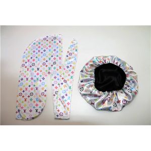 Customized Luxury Satin Silky Durag And Matching Bonnet