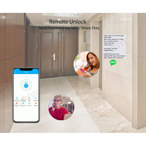 Digital TTLock APP Electric Sliding Glass Door Waterproof Smart Locks