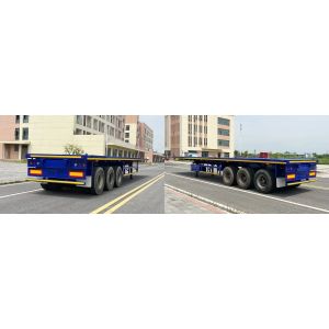 CIMC 50T 12500*2500*1530mm 12r22.5 Leaf Spring Suspension Lowbed Flatbed