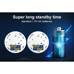 White Round Tuya Wifi Smart Smoke Detector Sensor Fire Smoke Detector Alarm