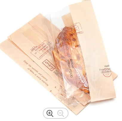 Quality Durable Eco Friendly Kraft Paper Plastic Bread Bag Customized Thickness wholesale