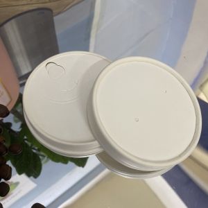 8oz 12oz 16oz 8cm 9cm Non Spill Paper Cups Lids Sugarcane Bamboo Pulp