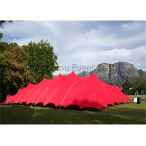 Red Customized Freeform Stretch Tent Windproof With Mesh Window / Glass Window