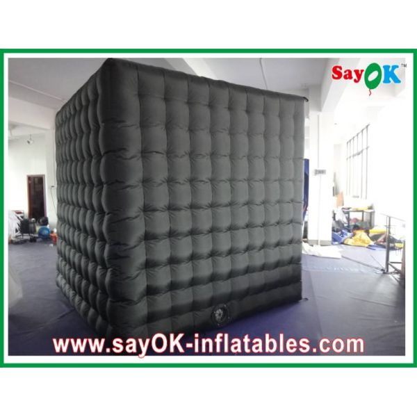 Photo Booth Wedding Props Versatile Black Inflatable Photo Booth With Two Doors Fire-Resistant Cloth