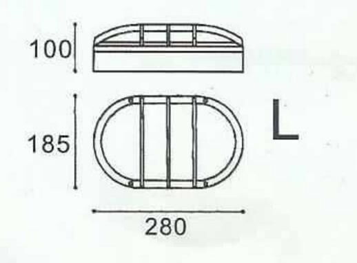 Outside Oval External Bulkhead Lights Chip Driver 20W Black Housing Half Cover IP65