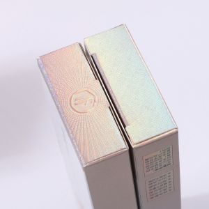 Cosmetic Silver Cardboard Boxes Custom Printed Eyelash Brushes Lipsticks