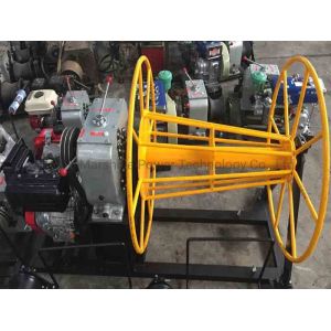 Diesel Engine Cable Pulling Winch Machine 5 Ton Wire Take Up Reel