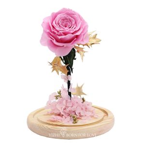 China 4cm-5CM Preserved Rose Glass Dome For Thanksgiving Day on sale