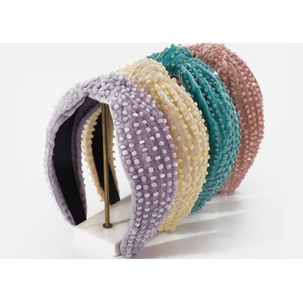 cute Baroque handmade beaded headbands wide fabric headbands with bow hair