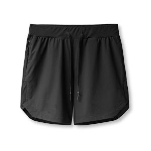 2 In 1 Athletic Training Workout Men Gym Shorts Polyester Double Layer Quick Dry