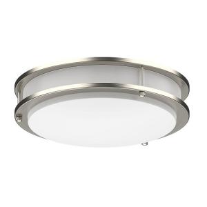 Cheap Brush Nickel Ceiling 14 LED Flush Mount Light Fixture 5CCT 25w Double Ring for sale
