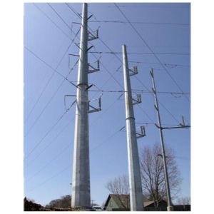 Durable Hot Dip Galvanized Power Distribution Pole 25-55FT