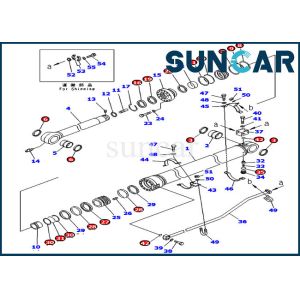 Excavator Service Kit 707-99-72300 Hydraulic Cylinder Seal Kit For Komatsu