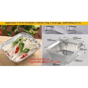 Rectangle Shaped Disposable Aluminum Foil Pan Take-Out Food Containers With
