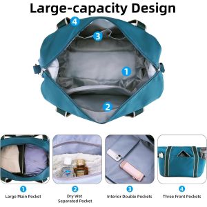 Foldable Waterproof Weekender Overnight Carry On Gym Luggage Custom Travel Bag