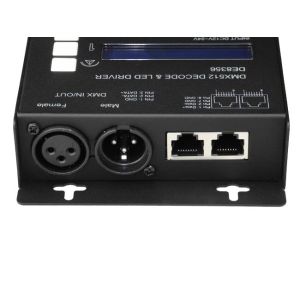 LCD Display Black 4CH DMX Decoder With Micro - Computer Control Technology