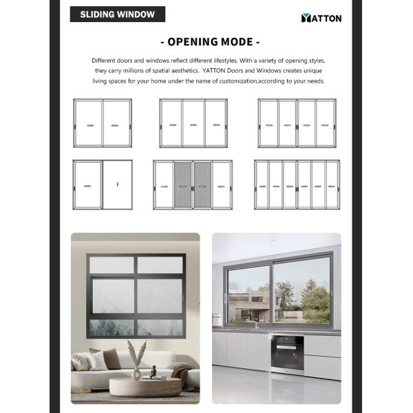 High Performance Durable Sliding Window with Smooth Rail Safe and Easy Operation for House and Building
