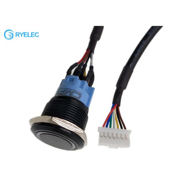 IP65 Waterproof Pushbutton Led Button Switch To 2.0MM 7 Pin JST PAP-07V-S PVC