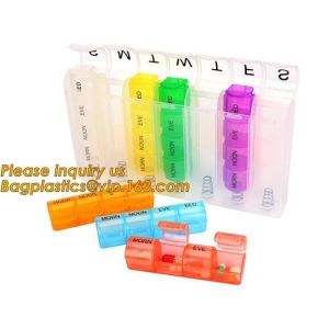 Large Weekly Medication Capsule Pill Box,Fashionable portable pocket size pill